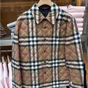 Burberry Brown Plaid Quilted Jacket
